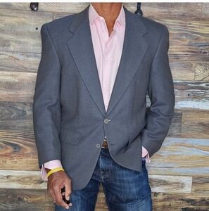 Christian Dior Monsieur 100% Wool Gray Geometric Blazer Sport Jacket Size 40R